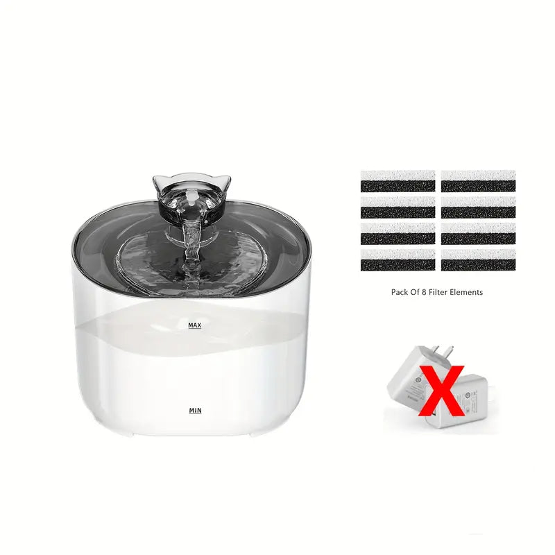 Cat Water Fountain 2.2L – Ultra-Quiet USB Powered + FREE Silicone Pet Brush!