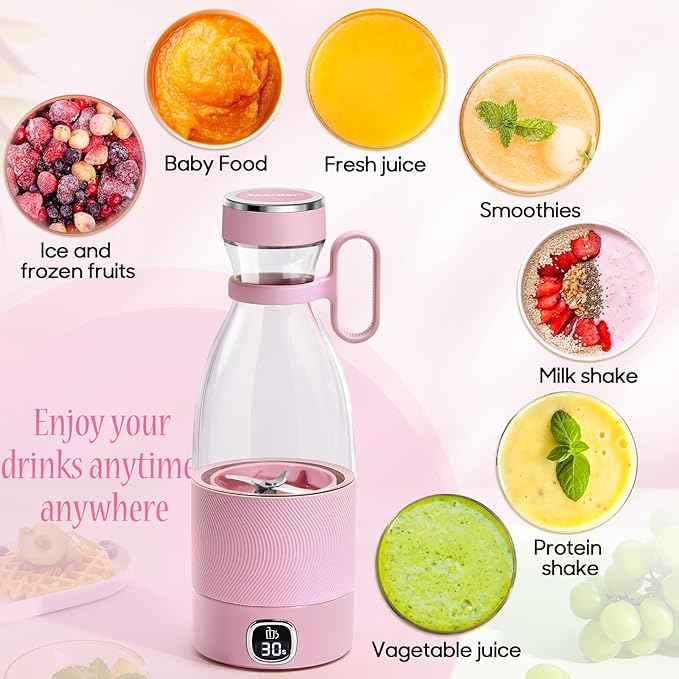 Electric Juicer Cup 6 Blades Blender Milkshake Machine USB Portable Fruit Milk Mixing Tool Mini Fresh Juice Blender