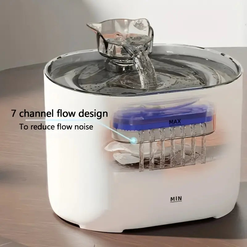 Cat Water Fountain 2.2L – Ultra-Quiet USB Powered + FREE Silicone Pet Brush!
